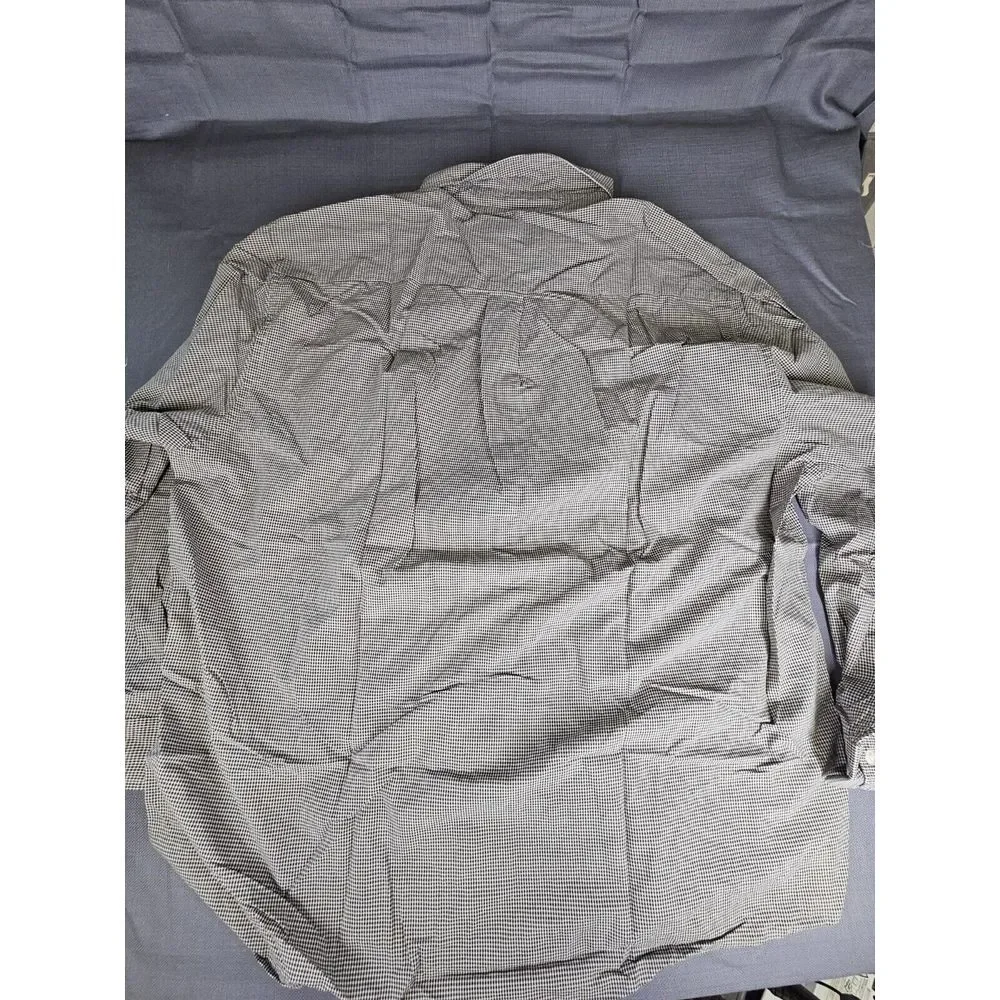 Brooks Brothers Shirt Mens Cream/Black checks Long Sleeve Button Down shirt XL